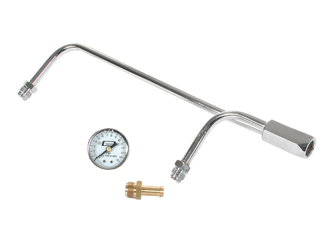 Mr Gasket Fuel Line Kit with Gauge & Fittings - Chrome - 1558