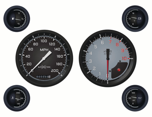 Classic Instruments Auto Cross Gray 6 Gauge Set - AX51GBLF