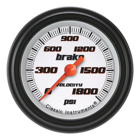 Classic Instruments Velocity White 2-1/8" Brake Pressure Gauge - VS167WBLF