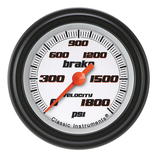 Classic Instruments Velocity White 2-1/8" Brake Pressure Gauge - VS167WBLF