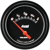 Classic Instruments Velocity Black 2-5/8" Fuel Level Gauge (240-33 Ohm) - VS209BBLF