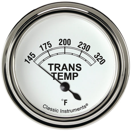 Classic Instruments Classic White 2 5/8" Transmission Temperature Gauge - CW227SLF