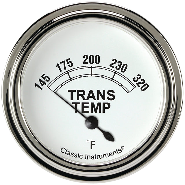 Classic Instruments Classic White 2 5/8" Transmission Temperature Gauge - CW227SLF