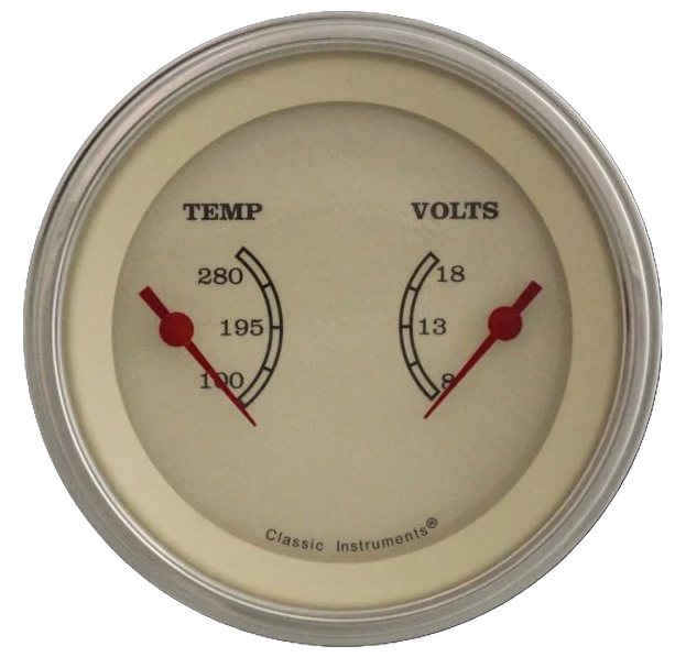 Classic Instruments Vintage 3" Dual - Temp & Volt - VT74GLC