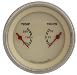 Classic Instruments Vintage 3" Dual - Temperature & Volt Gauge - VT74GLF