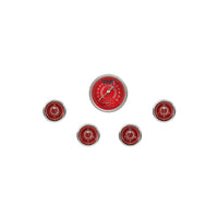 Classic Instruments V8 Red Steelie Five Gauge Set - V8RS35SHC