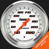 Classic Instruments Velocity White 2 5/8" Stock Eliminator Temp. Gauge - VS329WAPF