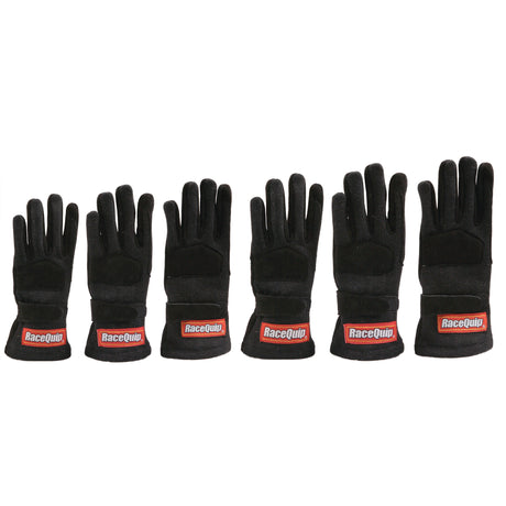 Racequip SFI 3.3/5 Black Nomex Race Gloves - Youth Medium K9 - 3550093RQP