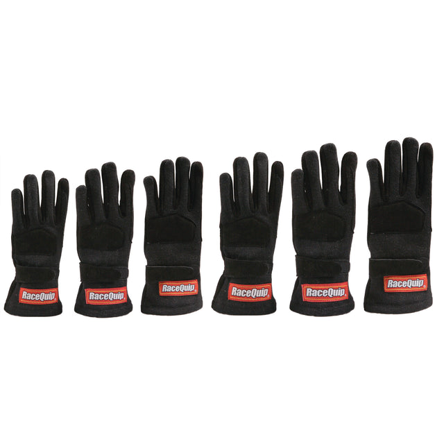 Racequip SFI 3.3/5 Black Nomex Race Gloves - Youth Medium K9 - 3550093RQP