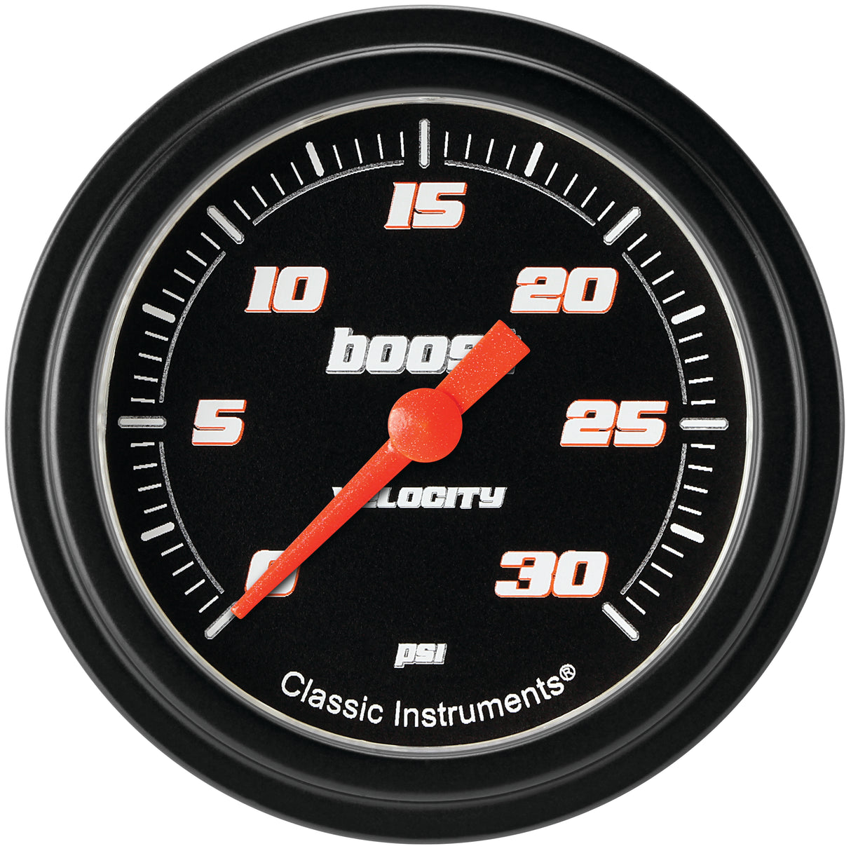 Classic Instruments Velocity Black 2-5/8" Boost Gauge (30 PSI) - VS342BBLF