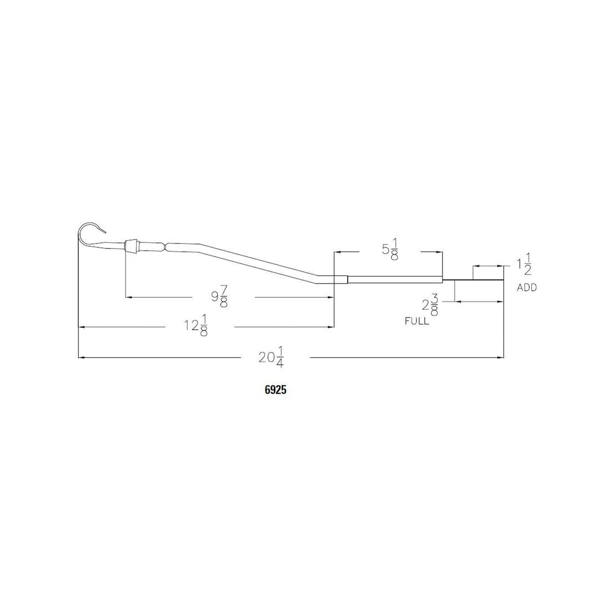 Mr Gasket Engine Oil Dipstick & Tube - Chrome - 6925