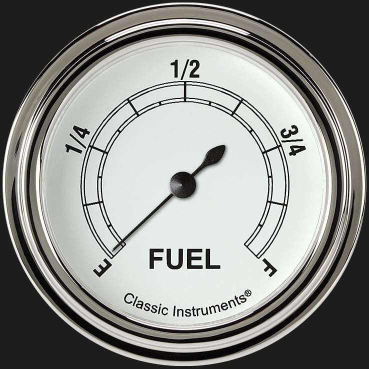 Classic Instruments Classic White 2 5/8" Fuel Gauge - CW309SLF