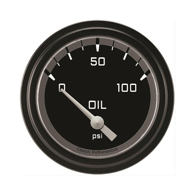 Classic Instruments Autocross Gray 2 5/8" Oil Pressure Gauge - AX281GBLF