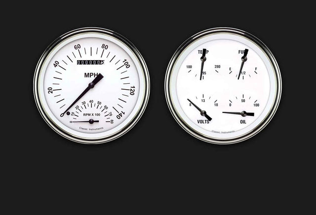 Classic Instruments White Hot Two Gauge Set 62 - WH62SLF