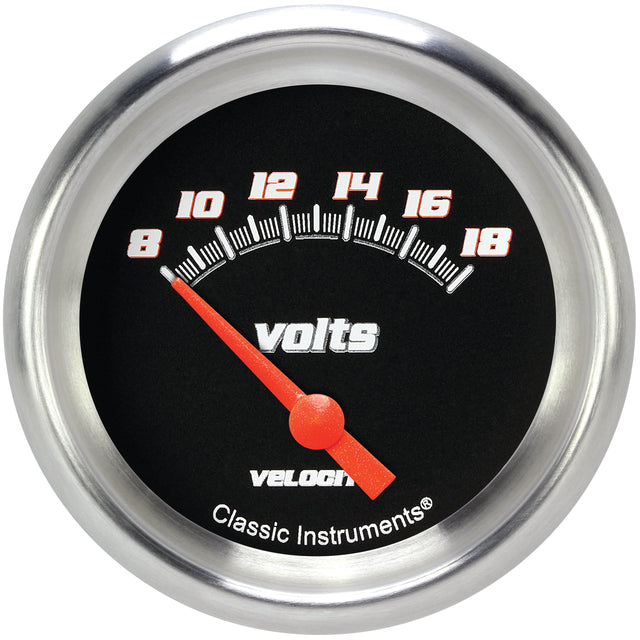 Classic Instruments Velocity Black 2-5/8" Volt Gauge - VS230BAPF