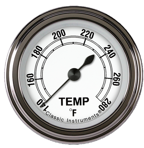 Classic Instruments Classic White 2 1/8" Full Sweep Water Temperature Gauge - CW126SLF-06