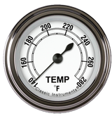 Classic Instruments Classic White 2 1/8" Full Sweep Water Temperature Gauge - CW126SLF-08