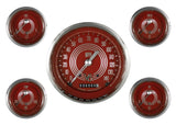 Classic Instruments V8 Red Steelie Five Gauge Set - V8RS54SLC