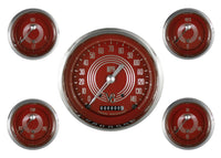 Classic Instruments V8 Red Steelie Five Gauge Set - V8RS54SLC