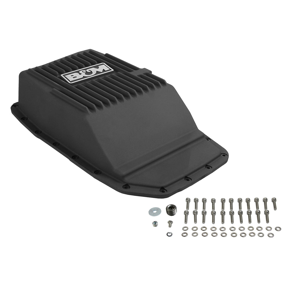 B&M Hi-Tek Deep Transmission Pan - Black Aluminum - 70394