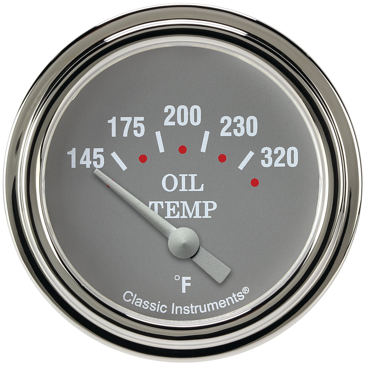 Classic Instruments Silver Gray 2-5/8" Oil Temperature Gauge - SG228SLF