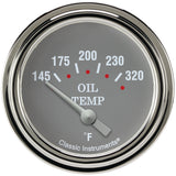 Classic Instruments Silver Gray 2-5/8" Oil Temperature Gauge - SG228SLF