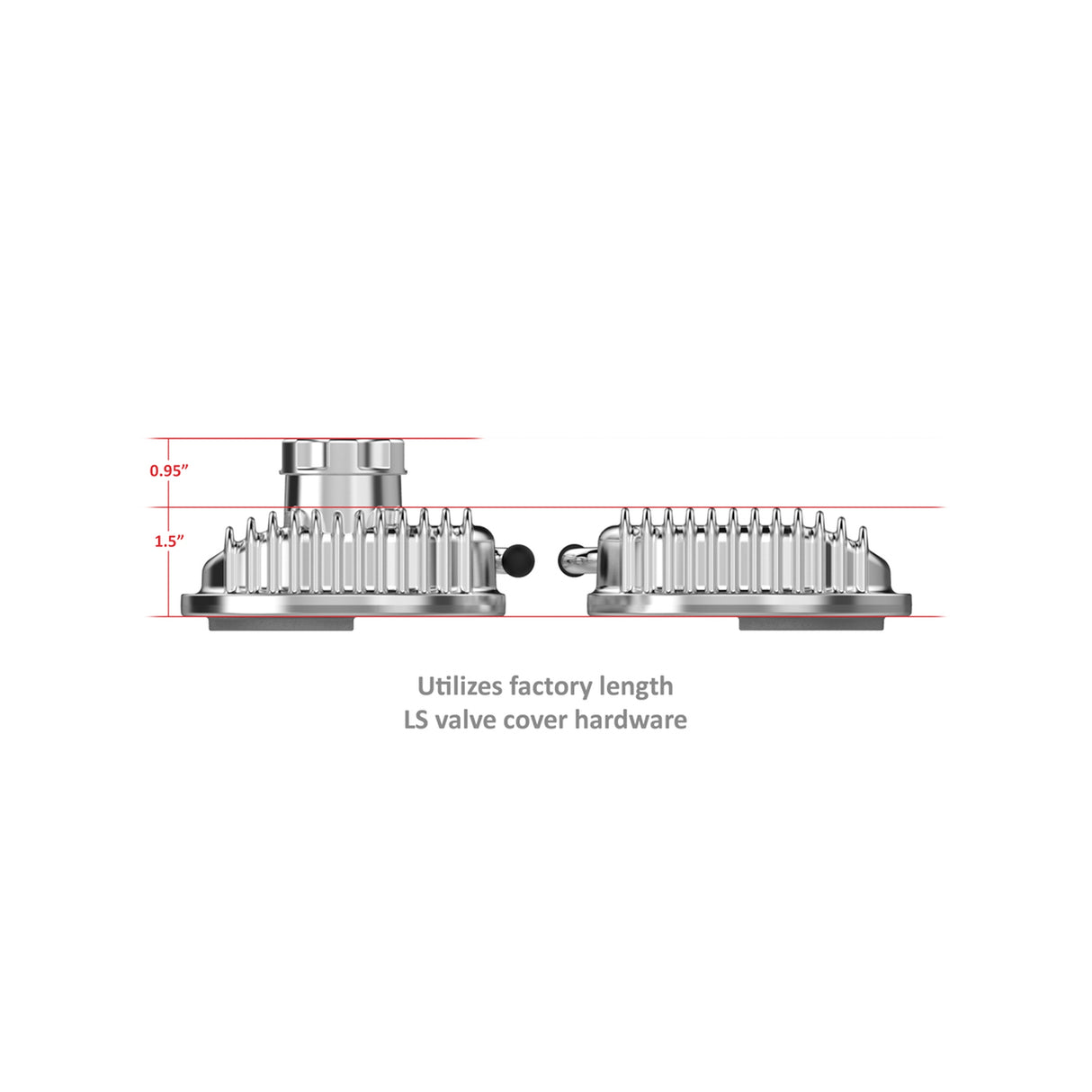 Holley 241-131 Vintage Series Finned LS Valve Covers, Standard Height - Polished