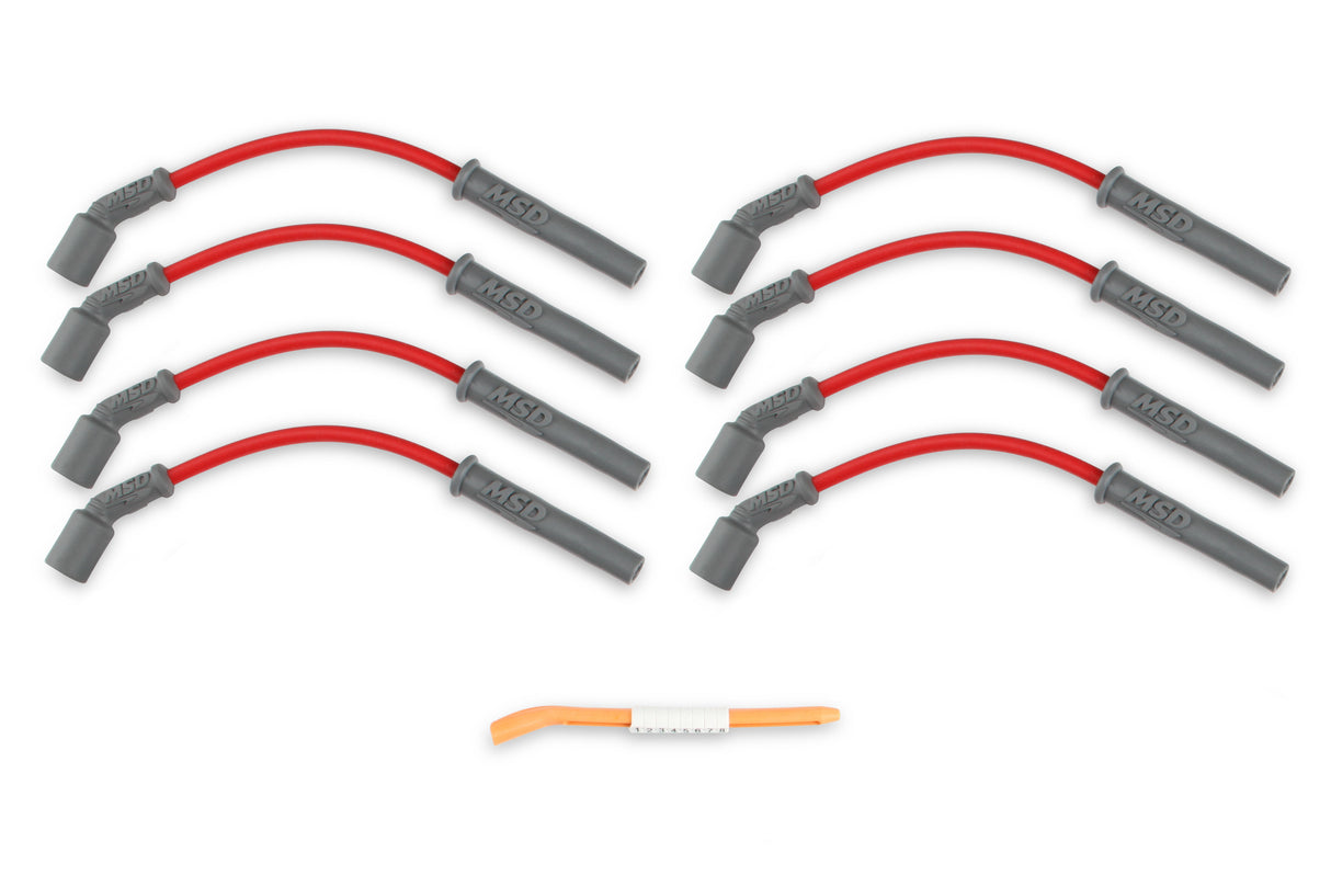 MSD Super Conductor Spark Plug Wire Set - 99-13 GM Truck & SUV - Red - 32829