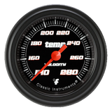 Classic Instruments Velocity Black 2 1/8" Full Sweep Water Temperature Gauge - VS126BBLF-02