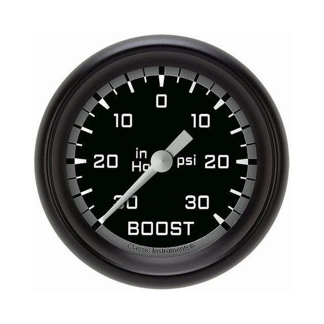 Classic Instruments Autocross Gray 2 5/8" Boost/Vacuum Gauge - AX341GBPF