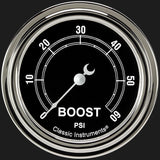 Classic Instruments Traditional 2 5/8" Boost Gauge, 60 psi - TR343SLF
