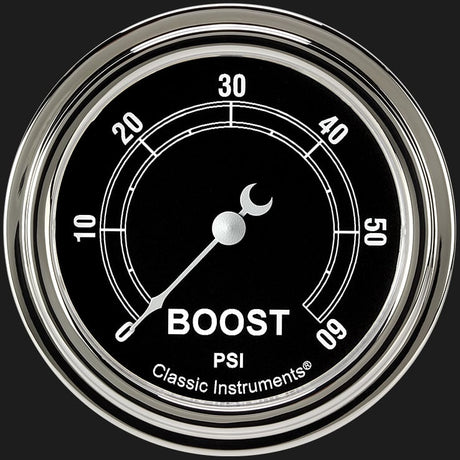Classic Instruments Traditional 2 5/8" Boost Gauge, 60 psi - TR343SLF