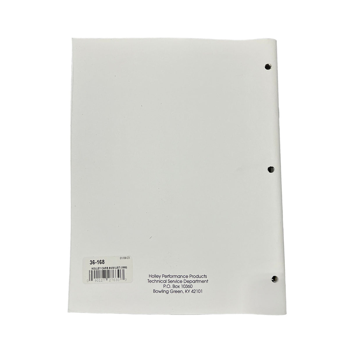 Holley 36-168 Carburetors Number Listing Handbook