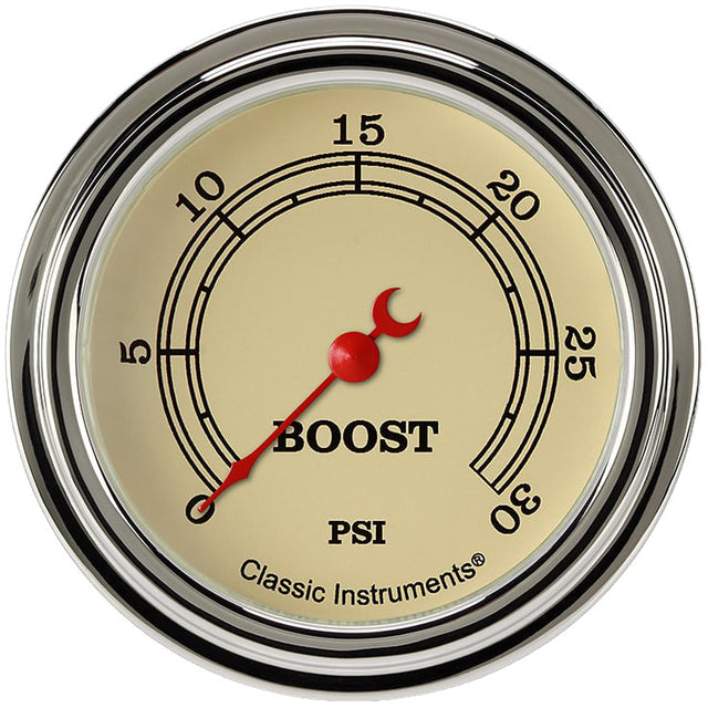 Classic Instruments Vintage 2-5/8" Boost Gauge (30 PSI) - VT342SLF