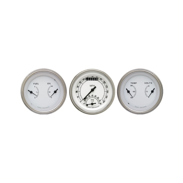 Classic Instruments Classic White 3 Gauge Set - CW34SLF
