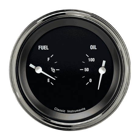 Classic Instruments HOT ROD 3IN DUAL - FUEL & OIL - HR72SLC