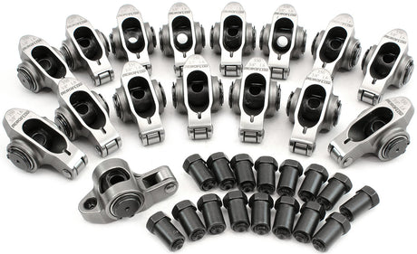 Aeroflow Small Block Chev Stainless Steel Roller Rocker Set 3/8" Stud Mount, 1.60 Ratio, Set of 16 (AF95-1202) AF95-1202