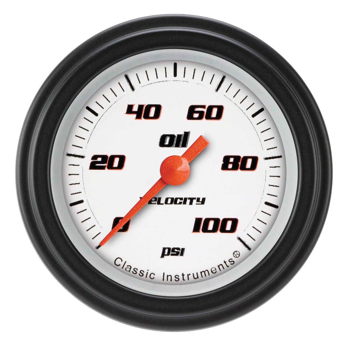 Classic Instruments Velocity White 2-1/8" Oil Pressure Gauge - VS181WBLF