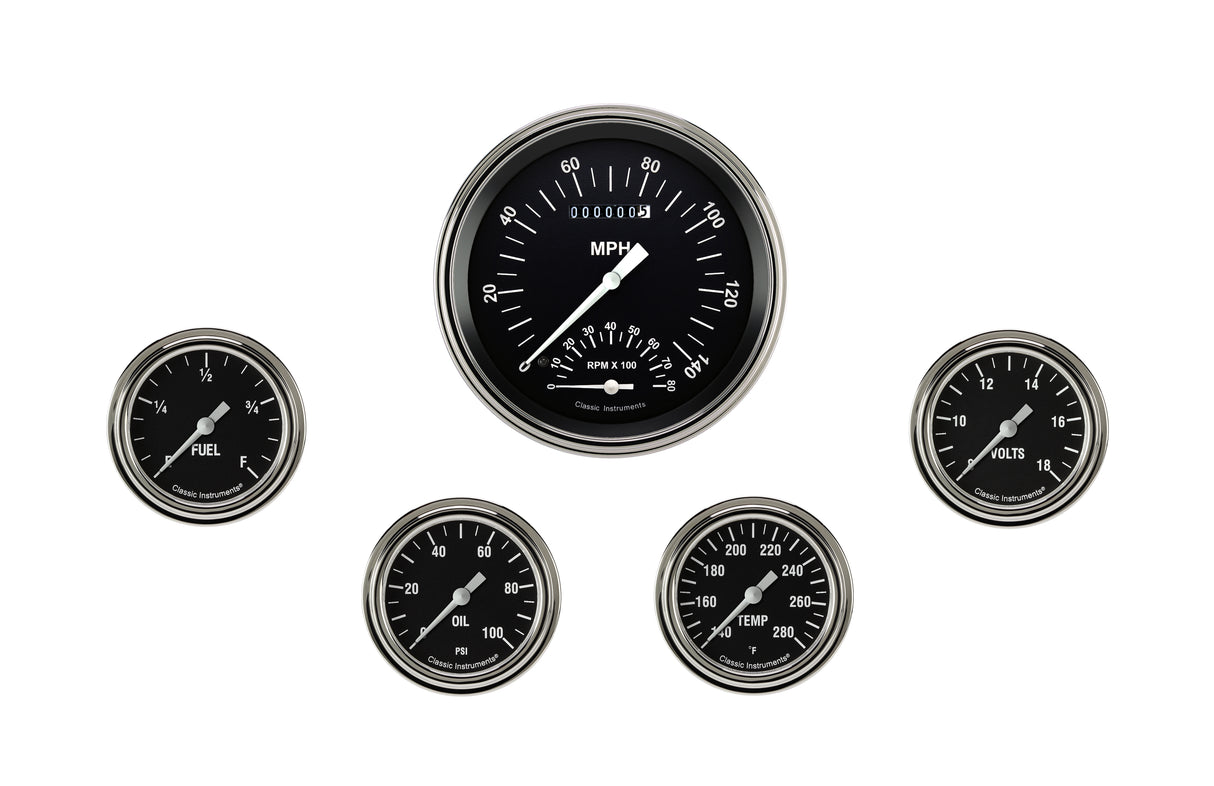 Classic Instruments Hot Rod Five Gauge Set 365 - HR365SLF