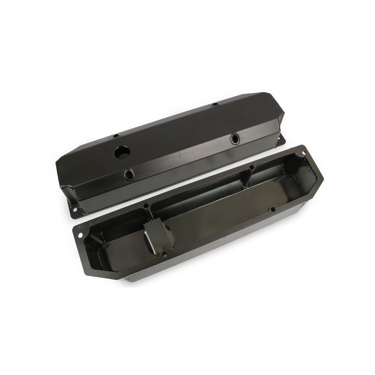 Mr Gasket Fabricated Aluminum Valve Covers - Black Finish - 6865BG