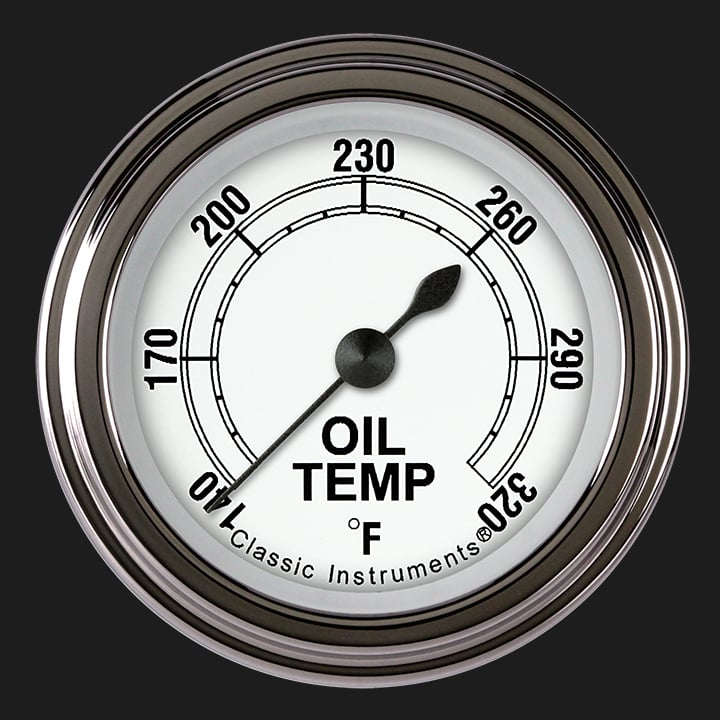 Classic Instruments Classic White 2 1/8" Oil Temperature Gauge - CW128SLF