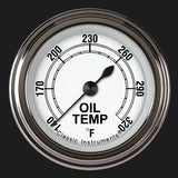 Classic Instruments Classic White 2 1/8" Oil Temperature Gauge - CW128SLF