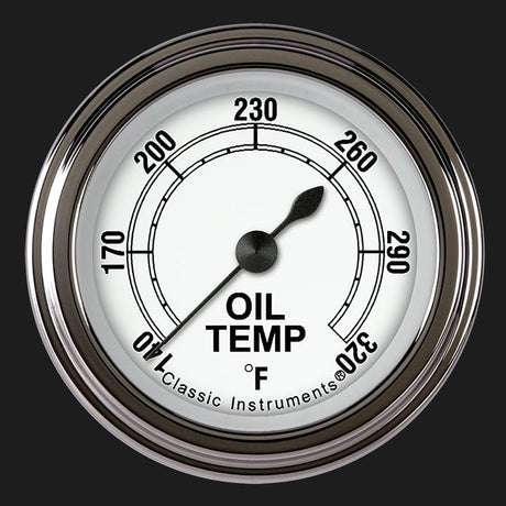 Classic Instruments Classic White 2 1/8" Oil Temperature Gauge - CW128SLF