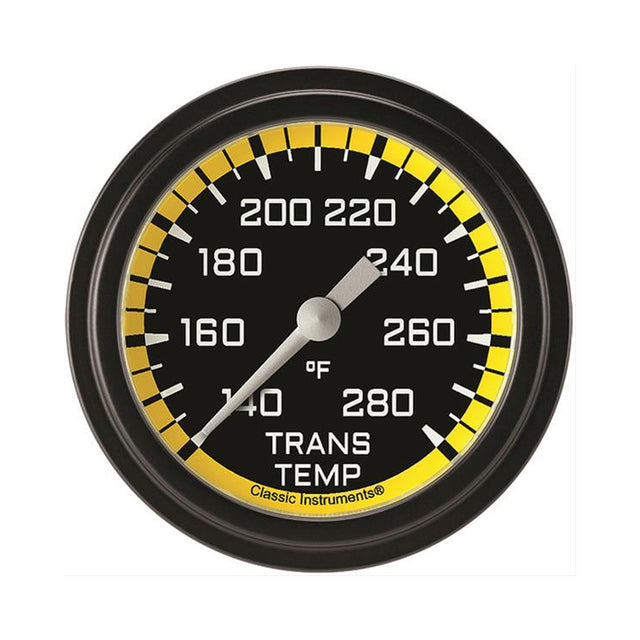 Classic Instruments Autocross Yellow 2 5/8" Transmission Temperature Gauge - AX327YBLF