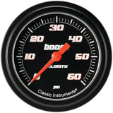 Classic Instruments Velocity Black 2-5/8" Boost Gauge (60 PSI) - VS343BBLF
