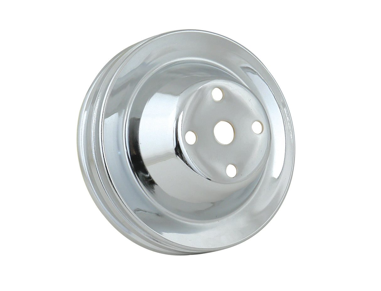 Mr Gasket Water Pump Pulley - Chrome - Double Groove - 4975