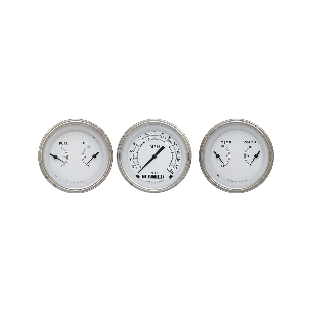 Classic Instruments Classic White 3 Gauge Set - CW04SLF