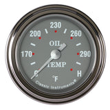 Classic Instruments Silver Gray 2-1/8" Oil Temperature Gauge - SG128SLF