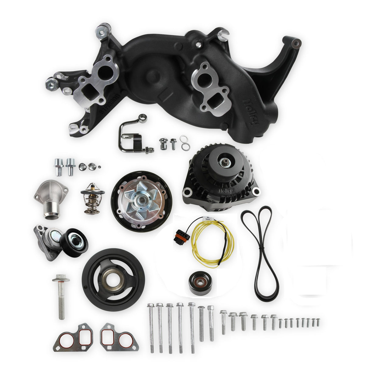 Holley 20-187BK Mid-Mount Race Accessory System- Black Finish