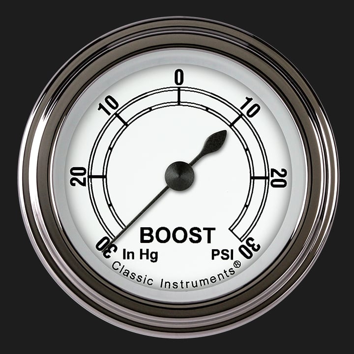 Classic Instruments Classic White 2 1/8" Boost/Vac Gauge - CW141SLF